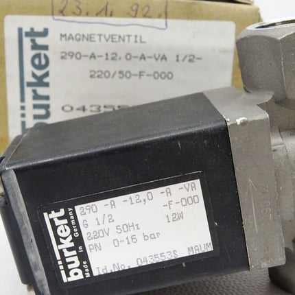 Bürkert Magnetventil 043553S 290-A-12,0-A-VA 1/2-220/50-F-000 / Neu OVP - Maranos.de