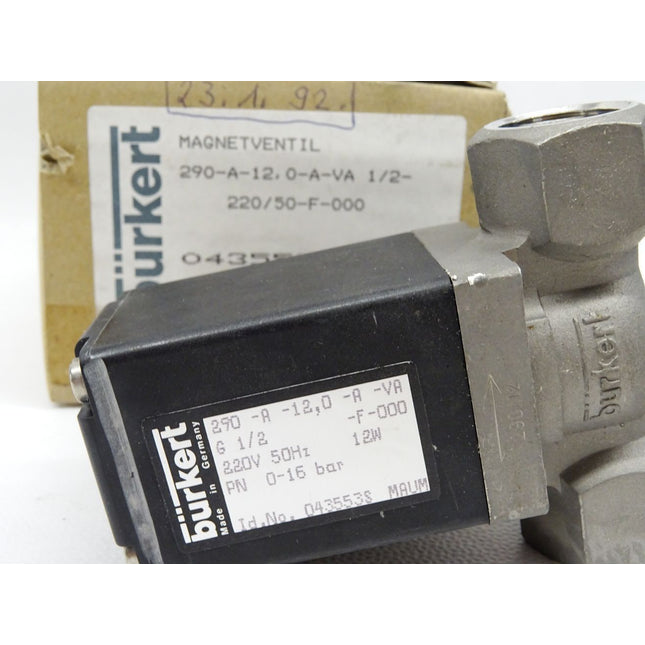 Bürkert Magnetventil 043553S 290-A-12,0-A-VA 1/2-220/50-F-000 / Neu OVP - Maranos.de