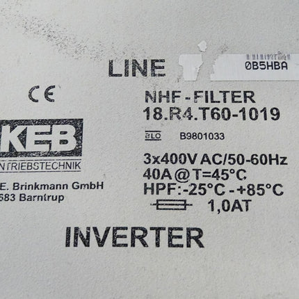 KEB Inverter NHF-Filter 18.R4.T60-1019 - Maranos.de