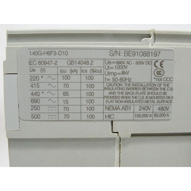 Allen Bradley 140G-H6F3-D10 Molded Case Circuit Breaker / Neu OVP - Maranos.de