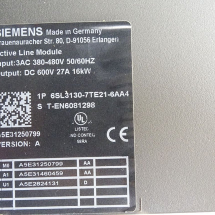 Siemens SINAMICS S120 Active line Module 6SL3130-7TE21-6AA4 16kW - Maranos.de