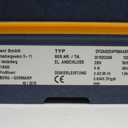ProMinent® GmbH DF2A0224P09AA0W0 2015203349 1028278 230V 80/60Hz 5W 42mA 1,5 bar - Maranos.de