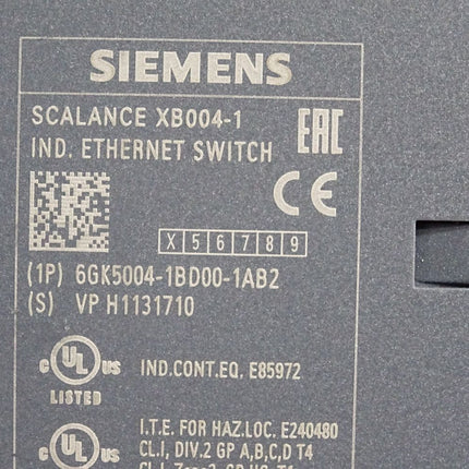 Siemens Scalance Ethernet Switch XB004-1 6GK5004-1BD00-1AB2 - Maranos.de
