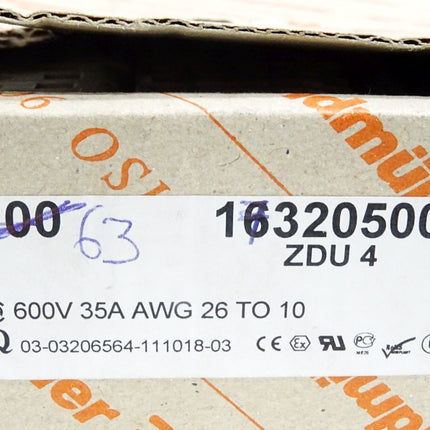 Weidmüller 1632050000 Durchgangs-Reihenklemme ZDU 4 / Inhalt:63 Stück / Neu OVP - Maranos.de
