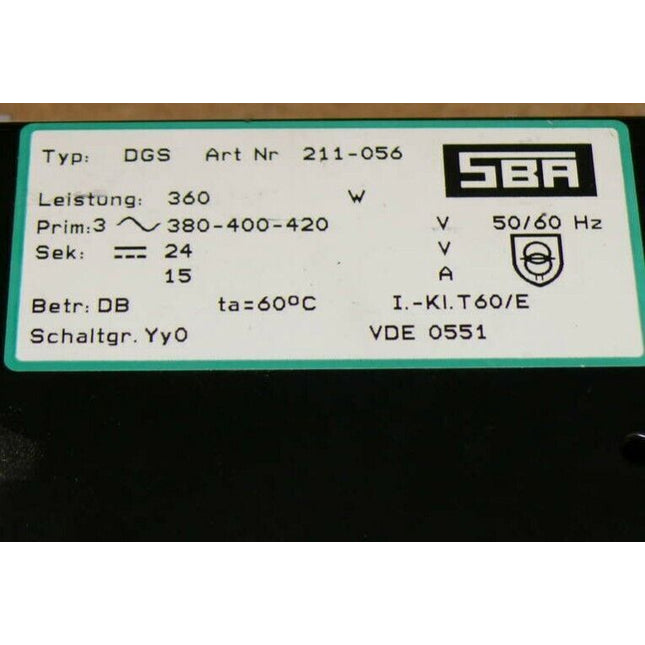 SBA DGS 211 - 0056 360 / 24V / Trafo - Maranos.de