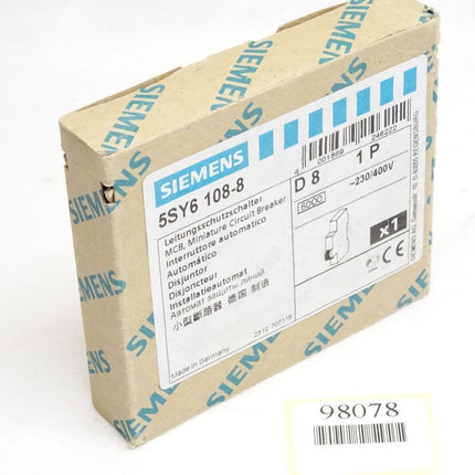 Siemens 5SY6108-8 Leitungsschutzschalter / Neu OVP - Maranos.de