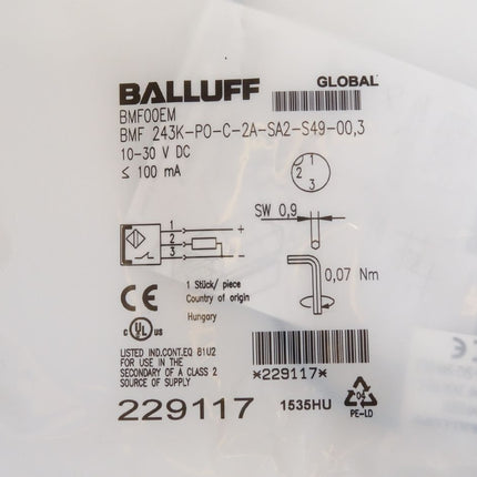 Balluff BMF00EM BMF 243K-PO-C-2A-SA2-S49-00,3 Magnetfeld-Sensor / Neu OVP - Maranos.de