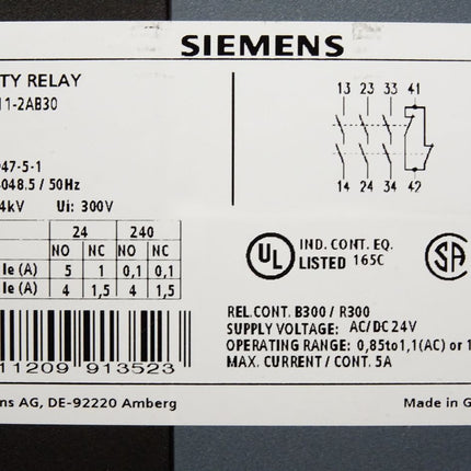 Siemens Safety Relay 3SK1111-2AB30 / Neuwertig - Maranos.de