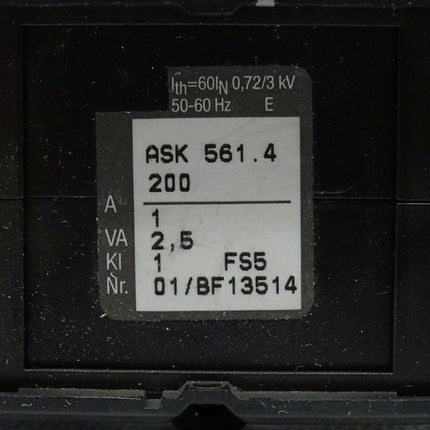 Stromwander ASK 561.4 200 / 1A 2.5VA NEU-OVP - Maranos.de