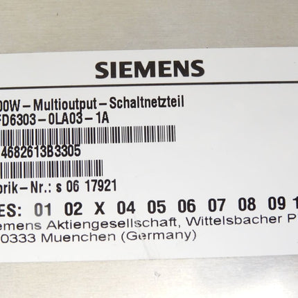 Siemens 200W Multioutput Schaltnetzteil 4FD6303-0LA03-1A - Maranos.de