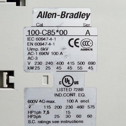 Allen-Bradley 100S-C85KL14BC / 100-C85*00 Safety Contactor - Maranos.de