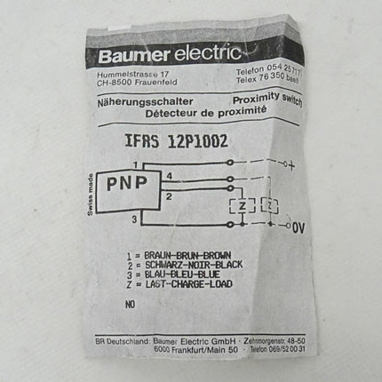 Baumer electric IFRS12P1002 Näherungsschalter IFRS 12P1002 - Maranos.de