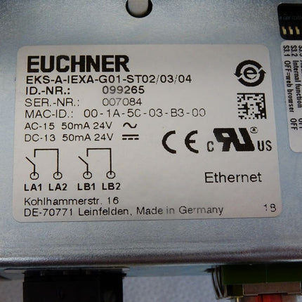 Euchner Schlüsselaufnahme EKS-A-IEXA-G01-ST02/03/04 099265 mit Gehäuse + Not-Aus Taster Eao 61-8755.11 - Maranos.de