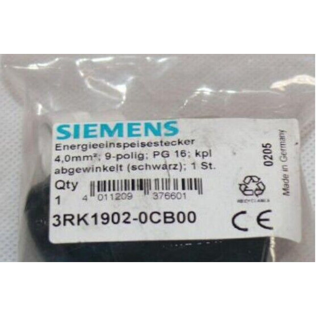 Siemens 3RK1902-0CB00 Energieeinspeisestecker 4,0mm 9-polig abgewinkelt - Maranos.de