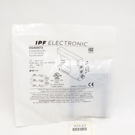Ipf electronic Gabellichtschranke OG400572 / Neu OVP - Maranos.de