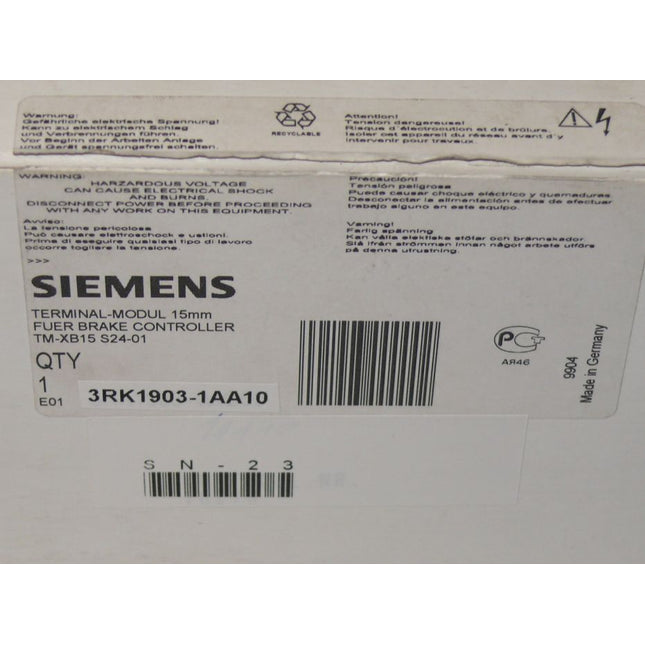 Neu: Siemens 3RK1903-1AA10 / 3RK-1903-1AA10 - Maranos.de