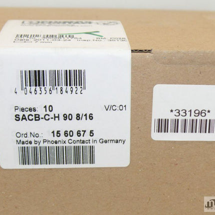 NEU-OVP Phoenix Contact SACB-C-H 90 8/16 Anschlusshaube 1560675 Versiegelt - Maranos.de