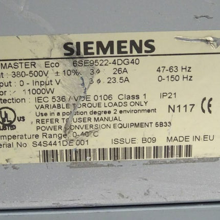 Siemens 6SE9522-4DG40 / 6SE 9522-4DG40 Midimaster Eco - Maranos.de