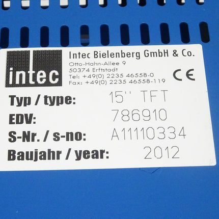 Intec 786910 15" TFT Touch Panel Industrie Monitor - Maranos.de