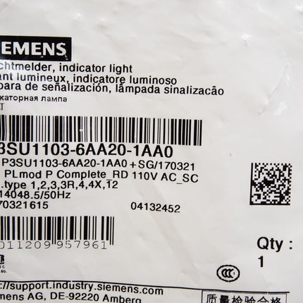 Siemens Leuchtmelder rot 3SU1103-6AA20-1AA0 / Neu OVP - Maranos.de