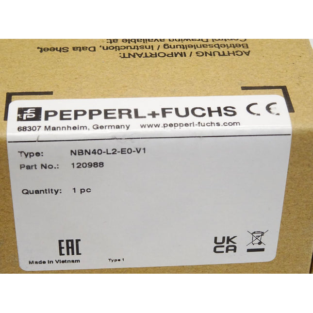 Pepperl+Fuchs Induktiver Sensor NBN40-L2-E0-V1 120988 / Neu OVP - Maranos.de