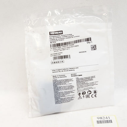 Siemens Kontaktmodul 3SU1400-1AA10-1HA0 / Neu OVP - Maranos.de