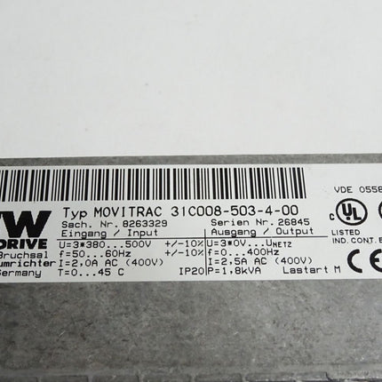 SEW Eurodrive Movitrac 31C008-503-4-00 08263329 0.75kW - Maranos.de