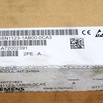 Siemens Simodrive LT-MODUL INT.2x50A 6SN1123-1AB00-0CA3 / Neu OVP versiegelt - Maranos.de