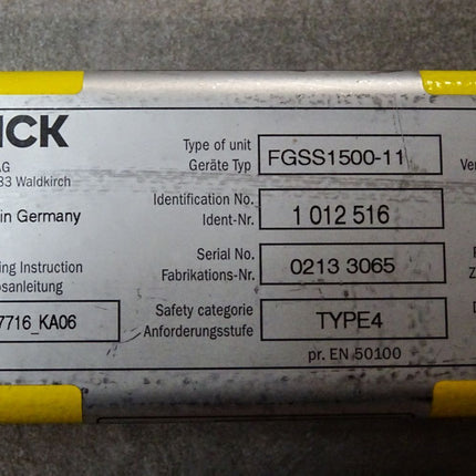 Sick Sicherheitslichtschranke Sender 1012516 FGSS1500-11 - Maranos.de