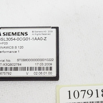 Siemens Compact Flash Card 6SL3054-0GC01-1AA0-Z Z=F03 Sinamics S120 Performance 1 - Maranos.de