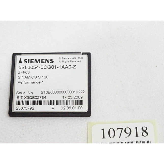 Siemens Compact Flash Card 6SL3054-0GC01-1AA0-Z Z=F03 Sinamics S120 Performance 1 - Maranos.de