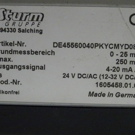Sturm Gruppe DE45560040PKYCMYD0808 / 0 - 25 mbar 1605458.01.004 max 250 mbar - Maranos.de