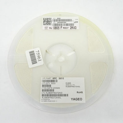 5000x YAGEO SMD WRC39315 - RJ0805 / 2K43 Widerstände - Maranos.de
