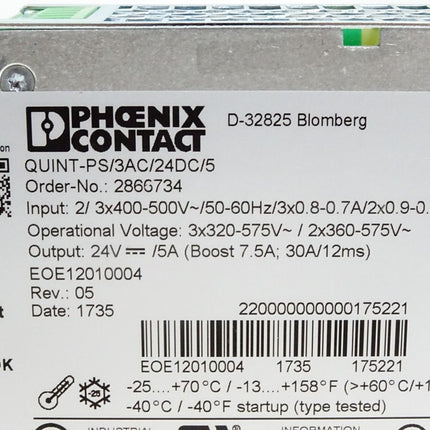 Phoenix Contact 2866734 QUINT-PS/3AC/24DC/ 5 Stromversorgung - Maranos.de