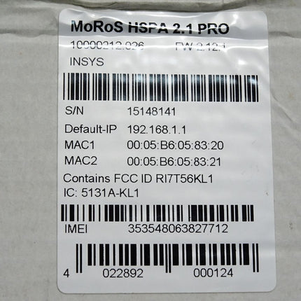InSys MoRoS HSPA 2.1 PRO Industrial LAN Route - Maranos.de