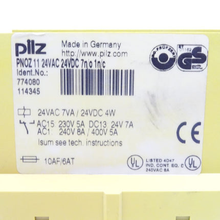 Pilz PNOZ11 24VAC 24VDC 7n/o 1n/c / 774080 - Maranos.de