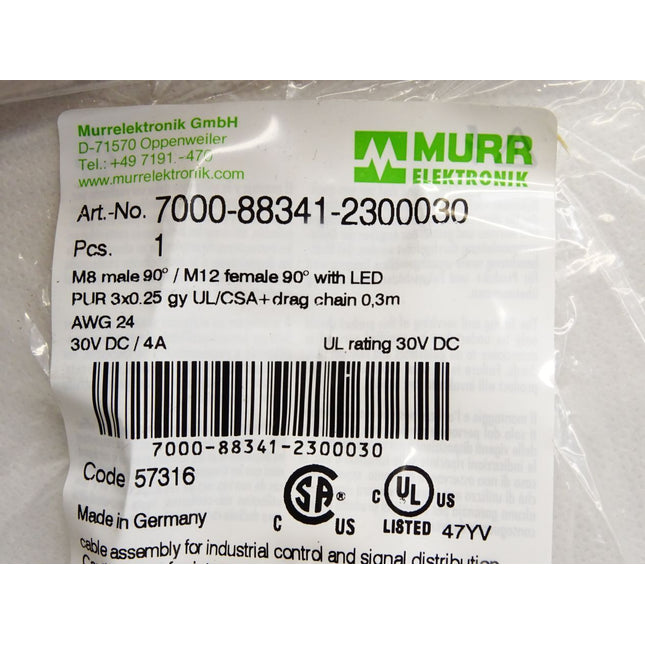 Murr Elektronik Kabel 7000-88341-2300030 / Neu OVP - Maranos.de