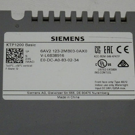 Siemens A5E31818598 Rückschale für KTP1200 Basic 6AV2123-2MB03-0AX0 - Maranos.de