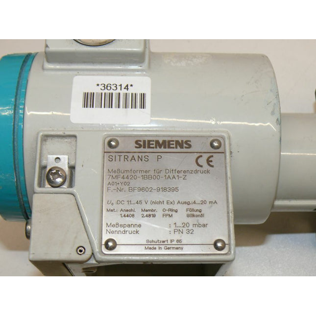 Siemens SITRNAS P 7MF4420-1BB00-1AA1-Z / A01+Y02 Meßumformer f. Differendruck - Maranos.de