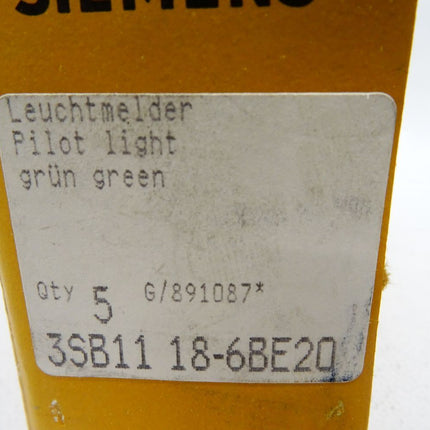 Siemens Leuchtmelder grün 3SB1118-6BE20 / Inhalt : 5 Stück / Neu OVP - Maranos.de