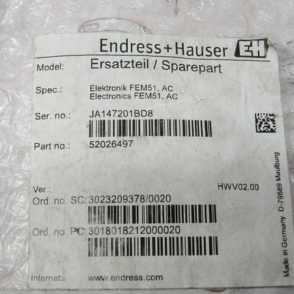 Endress+Hauser Elektronik FEM51 / 52026497 / Neu OVP versiegelt - Maranos.de