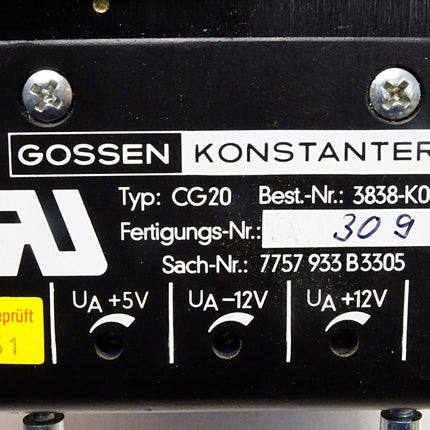 Gossen Konstanter CG20 3838-K005-AM 7757933B3305 - Maranos.de