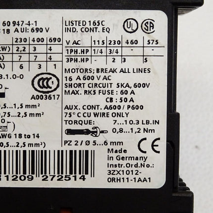 Siemens Sirius 3RT1015-1AF02 Leistungsschütz / Unbenutzt - Maranos.de