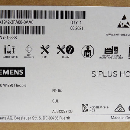 Siemens 6BK1942-2FA00-0AA0 HCS POM4220 Flexible / Neu OVP - Maranos.de