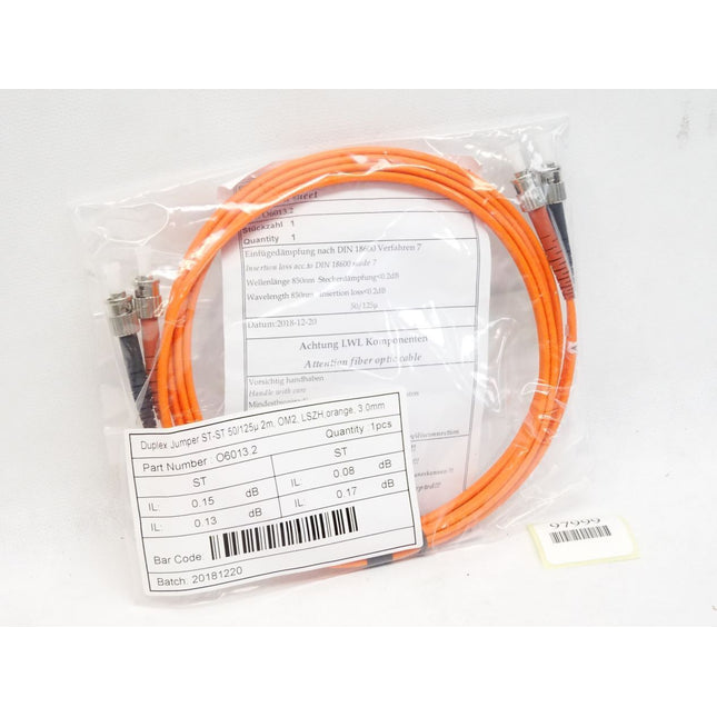 EFB Dumplex Jumper Kabel ST-ST 50/125micro 2m, OM2 LSZh O6013.2 / Neu OVP - Maranos.de