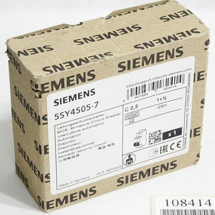 Siemens Leitungsschutzschalter 5SY4505-7 / Neu OVP - Maranos.de