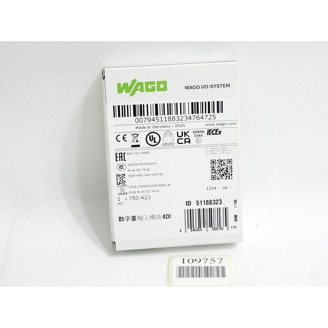 Wago 750-423 4-Kanal-Digitaleingang / Neu OVP versiegelt - Maranos.de