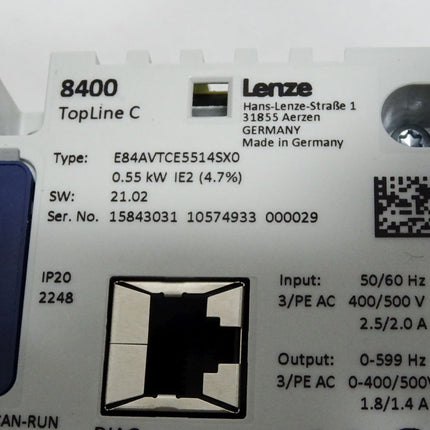 Lenze Inverter Drives 8400 15843031 E84AVTCE5514SX0 0.55kW / Neu OVP - Maranos.de