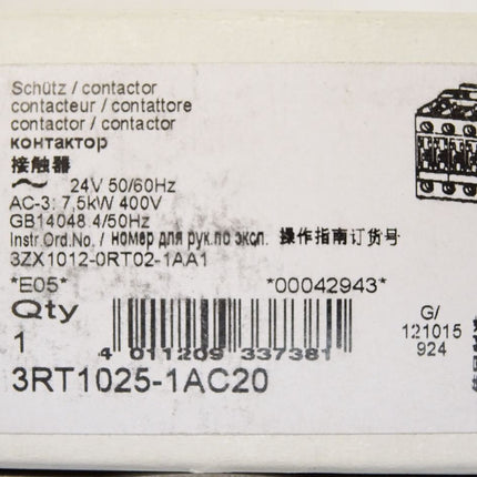Siemens Schütz 3RT1025-1AC20 / Neu OVP - Maranos.de