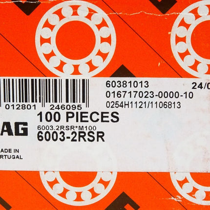 FAG Rillenkugellager 6003-2RSR / Inhalt : 100 Stück / Neu OVP - Maranos.de